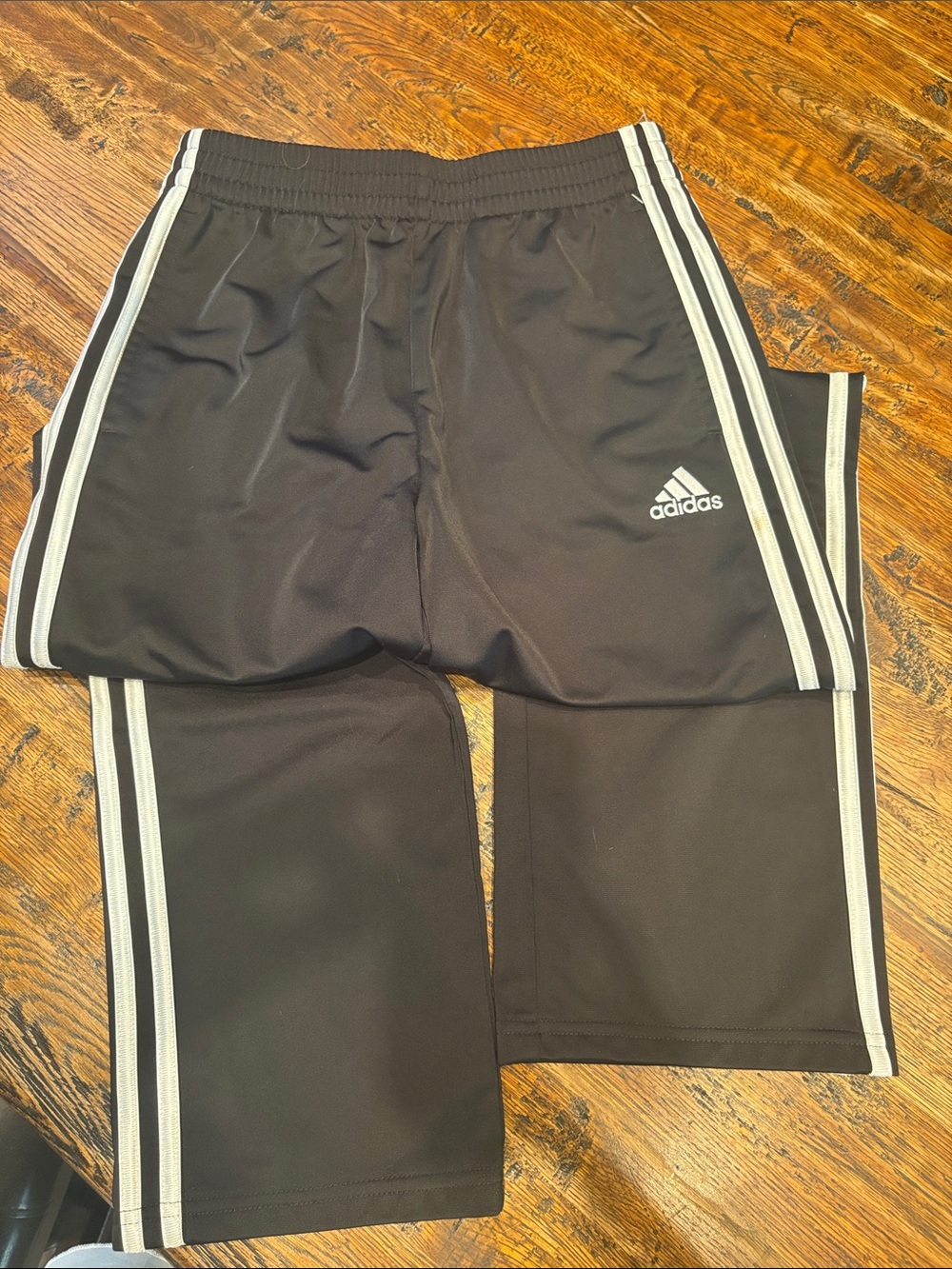 adidas Kids Black Joggers with White Three-Stripes